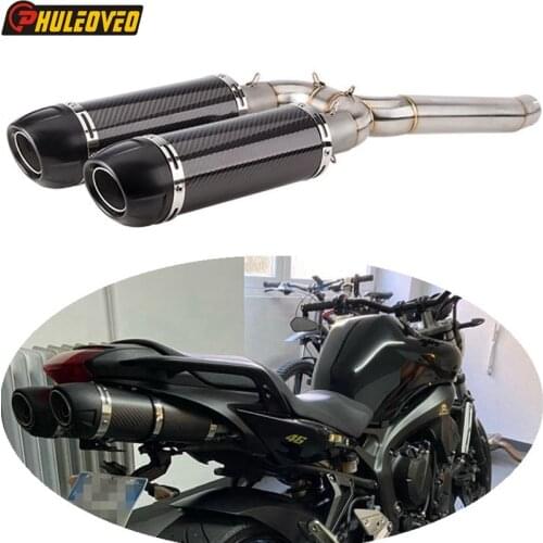 For Yamaha FZ6 FZ6N FZ6S FZ600 2004-2009 Motorcycle Exhaust Muffler Link Pipe Carbon Fiber Muffler Exhaust Escape Connect Pipe
