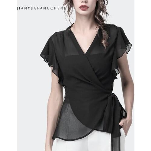 Jianyuefangcheng Short Sleeve Blouses