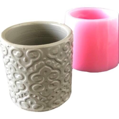 Round Silicone Cement Planter Molds Handmade Resin Craft Plaster Candle Holder Flower Pot Silicon Mould