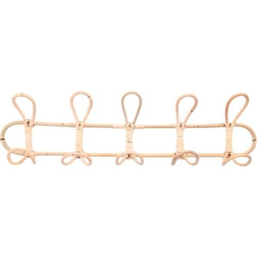 Hot Large Rattan Wall Hooks Clothes Hat Hanging Hook Crochet Cloth Holder Organizer Hangers Decor for Home Decor