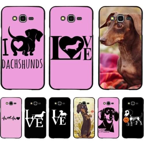 YNDFCNB I love Dachshund Dog Bling Cute Phone Case for Samsung A50 A70 A40 A6 A8 Plus A7 A20 A30 S7 S8 S9 S10 S20 Plus