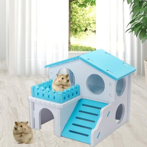 Pet Hamster Cute Mini Small Animal Pet Hamster House Nest Rabbit Hedgehog Pet Sleeping Log Cabin Animal Sleeping House Supplies