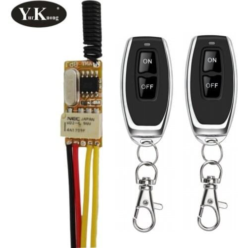 3.7V Tiny RF Remote Switch 433 315 4.2V 4.5V 5V 6V 7.4V 9V 12V Small Relay Contact Wireless Switches NO COM NC Mini RX TX 315 43