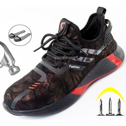 2021 New Work Safety Shoes Anti-smashing Mens Work Safety Boots Steel Toe Cap Shoe Lightweight Safety Footwear Breathable Male