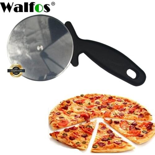 WALFOS Food Grade Stainless Steel Pizza Cutter Round Shape Household Pizza Single Wheels Cake Bread Knife Cutters Pizza Tools