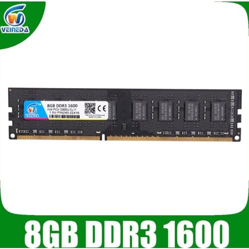 VEINEDA Memory RAM DDR3 4GB 8GB PC3 1600Mhz 1333MHz Desktop PC DIMM 1.5V 240 pins For Desktop RAM compatible