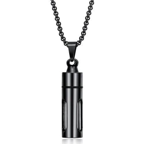 1PC Stainless Steel Capsule Pendant Keepsake Jewelry Openable Container Tube Ashes Necklace Cremation Necklace