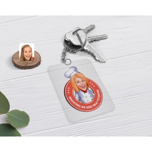 Personalized A Chef Easy Grow Caricature Of Transparent Plexiglass keychain
