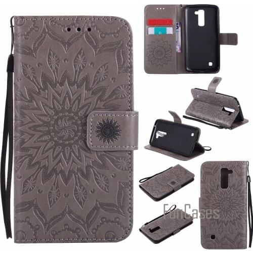 Embossed Flower Case For coque LG K10 LTE K420N K430 K430ds Case For fundas LG K10 M2 F670 Cover Case 5.3 inch + Card Holders