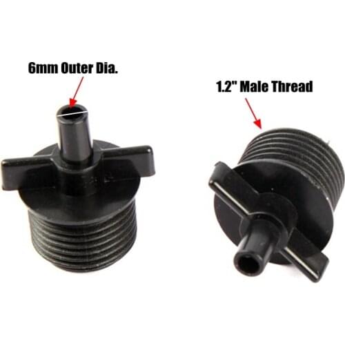 50pcs 1/2"-6mm Male X-over Connector Flat Head Joint Garden Micro Sprinkler Connecto Drip Irrigation Fittings For Sprayer Nozzle