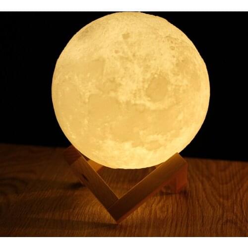 3D Print Moon Lamp USB Rechargeable LED Night Light Color Changing Desk Table Touch Switch Home Decor Creative Gift lampadas
