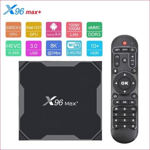 X96 Max Plus TV BOX Android 9.0 8K HDR Media Player Amlogic S905X3 4G 32G 64G 2.4G 5G WiFi Set top box x96max plus Smart TV Box