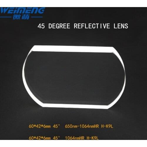 Weimeng 45 degree laser reflective lens H-K9L glass 60*42*6mm Irregularity shape Laser cutting welding engraving machine