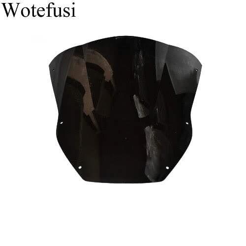 Wotefusi Black Motorcycle Windshield Trim Shadow For Kawasaki ZX-12R 00-01 Windscreen [CK517]