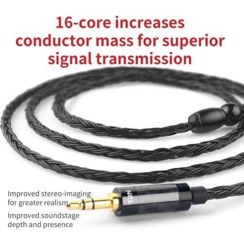 0.75mm 2PIN Connector 3.5 Balanced 16 Core Silver Plated Braided Upgrade Line Mixed Cable, Earphone Upgrade Cable