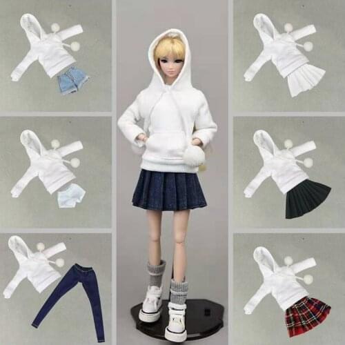 1/6 BJD Dolls Clothes White Winter Top Hoodies Shirt Skirt Shorts Shoes for Barbie Doll Outfits 1:6 BJD Dollhouse Accessories