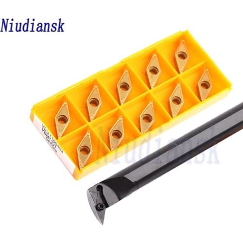 10pcs VBMT1604 Internal Carbide Inserts 1pc S20R-SVUBR16 Inner Hole Turning Tool Holder S25S-SVUBR16 CNC Lathe Tools SVUBL Arbor