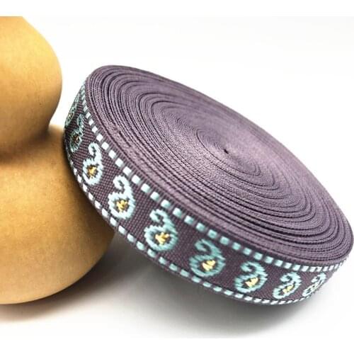 10Yards 12mm 1/2" DIY Clothing Curtain Dress Accessory Flowers Pattern Woven Ribbon House Wedding Decoration Jacquard Ribbon