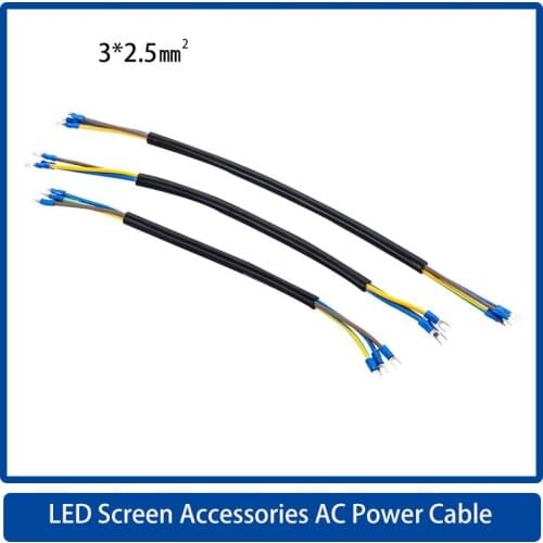 2pcs/lot LED display cable 3 * 2.5m2 pure copper national standard cable with terminal full color screen connection power cable
