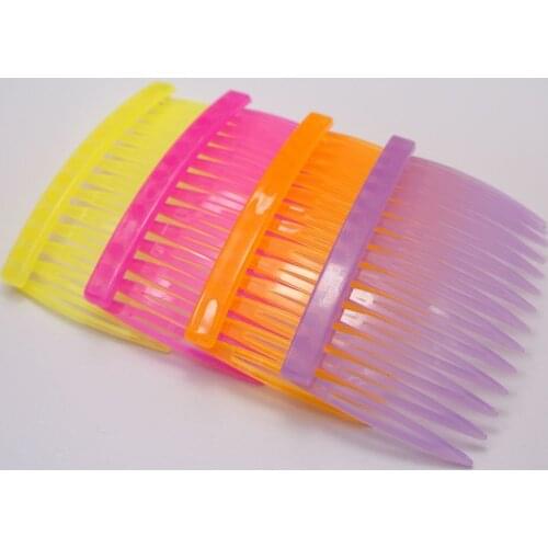 20 Mixed Color Plastic Hair Clips Side Combs Pin Barrettes 70mm for Ladies