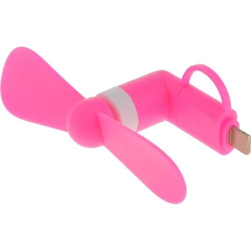 2x 2-In-1 Mini Micro USB Lighting Cooling Fan Cooler for IOS Android Phone Pink