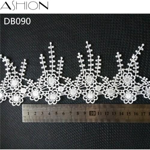 3 yards 9CM white Embroidered Lace Fabric DIY skirt hem Dance costumes Garment Accessories lace trim Sewing Craft LP-DB090