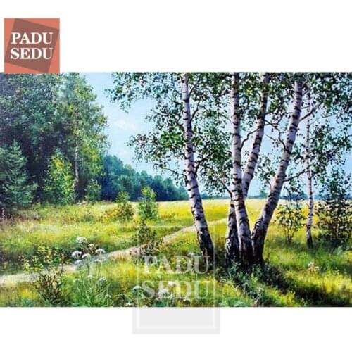 Full Square Set 5D DIY Diamond Painting Forest Tree Scenery Landscape Cross Stitch Mosaic Patterns Daimond Embroidery Decor Home