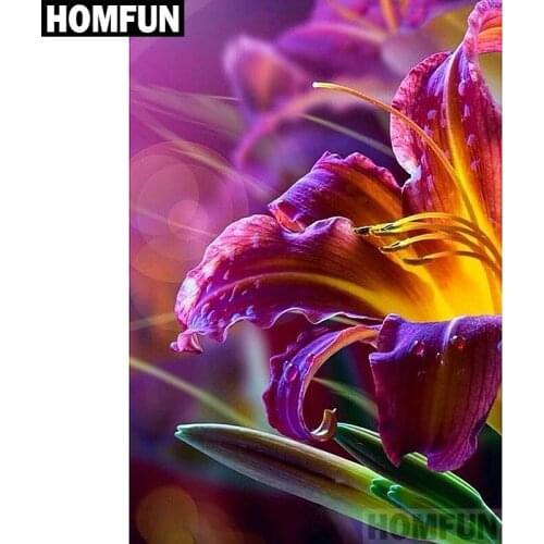 HOMFUN Full Square/Round Drill 5D DIY Diamond Painting "Colored flower" Embroidery Cross Stitch 5D Home Decor Gift A06674
