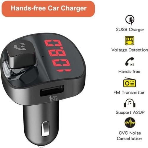 3.1A quick charger Bluetooth car kit FM Transmitter Dual USB MP3 Music player Handsfree calling Microphone for phone