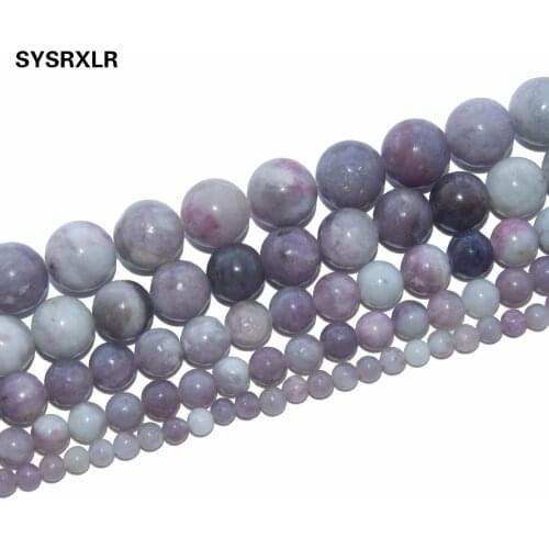 Free Shipping Natural Stone Violet Lilac Jaspers Round Loose Beads For Jewelry Making DIY Bracelet Necklace 4 6 8 10 12 MM