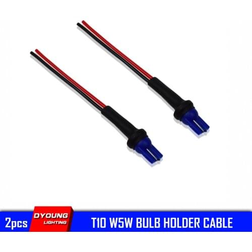 2Pcs T10 W5W Bulb Holder Plug Male To Female Wire Connector Soft Rubber Light Socket For Car Width Lamp Dyoung