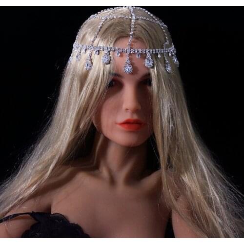 Handmade Rhinestone Waterdrop Forehead Headpiece Wedding Bridal Head Chain Hair Accessories Hat Bling Crystal Hair Chain Jewelry