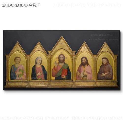 Artist Pure Hand-painted Religion Artwork Peruzzi Altarpiece Oil Painting on Canvas Religion Art Portrait of Jesus Oil Painting