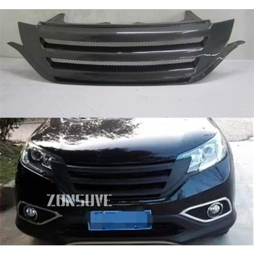 Body Kit Front Bumper Cover Refitting Grill Accessories Carbon Fibre Racing Grille Use For Honda CRV 2012 2013 2014