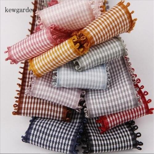 Kewgarden Side Plaid Ribbons 10mm 16mm 25mm 40mm 1.5" 1" Handmade Tape DIY Hairbow Brooch Earrings Accessories Webbing 10 Yards