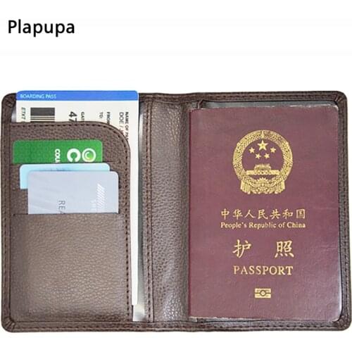 Men&Womens Business Passport Organizer Wallet Artificial PU Leather Passport Cover with Card Holder Customize name/logo/emblem
