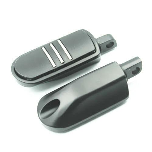 Motorcycle Streamliner Footpegs Black Foot Peg Pedal Footrest For Harley Softail Street Glide Sportster 1200 883 XLH883 Touring