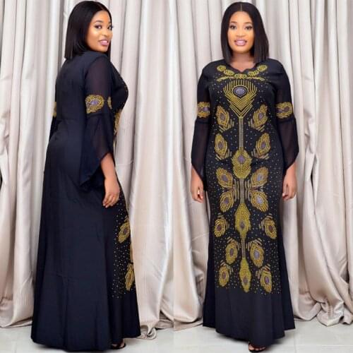 Muslim Robe Dubai City Casual Womens Dresses Arab Turkish National Long-Sleeved Dress 2021 Summer New Plus Size Woman Outfits