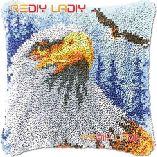 Latch Hook Cushion Cover Pumpkins Needlepoint Kits Chunky Acrylic Yarn Crocheting Pillow Case Arts & Crafts