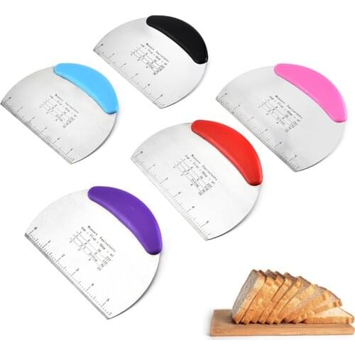 Stainless Steel Pastry Scraper Chopper Flour Pastry Cutter with Scale Bread Separator Flour Dough Pizza Cutter Kitchen Tools