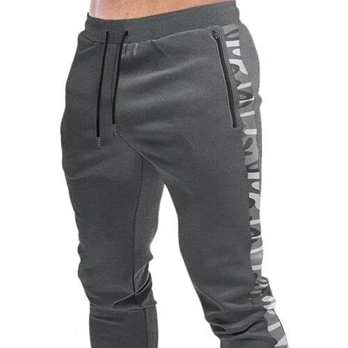 2021 new muscle fitness running training sports cotton trousers mens breathable Slim beam mouth casual health pants