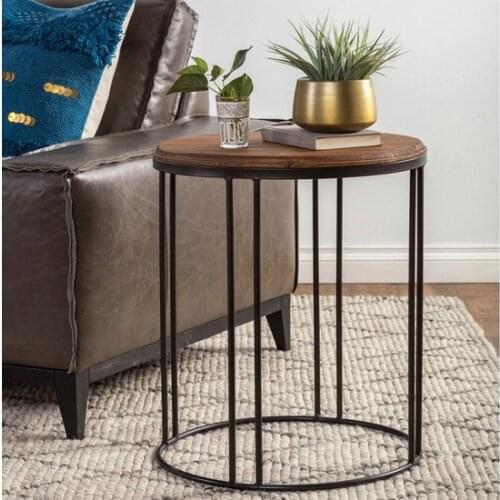 New Modern Metal Design Walnut Color Metal Pedestal Decorative Side Coffee table coffe table table basse