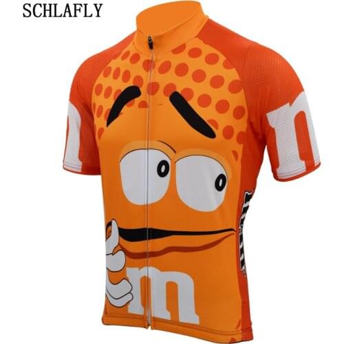 Orange funny cycling jersey short sleeve summer bike wear jersey road jersey clothing bicycle clothes schlafly