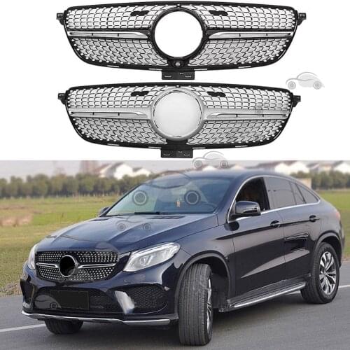 Front Bumper Racing Grill Billet Grille Cover For Mercedes-Benz C292 GLE Coupe 2015 2016 2017 2018 Diamond
