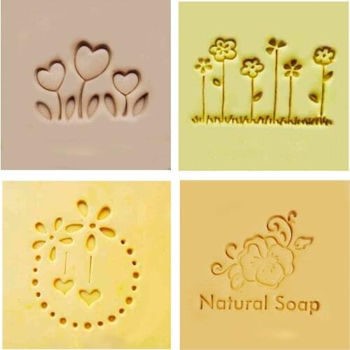 DIY Soap Stamp Resin Acrylic Handmade Seal Organic Natural Soap Making Tools Flower Leaf Plants Chapters 40 x 30 mm