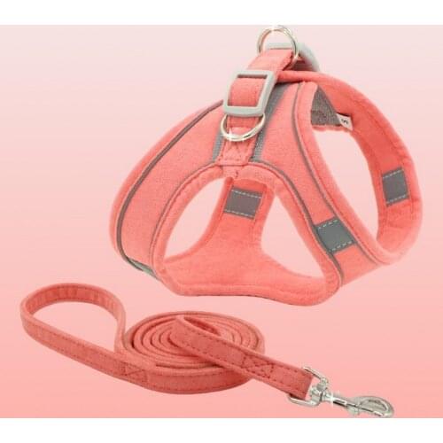 Dog Cat Harness With Walking Lead Leash Adjustable Puppy Kitten Collar Fashion Soft Harness For Small Medium Dogs Cats Chihuahua