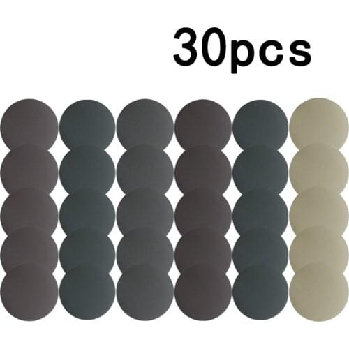 30pcs 125mm 800/1000/1200/1500/2000/3000 Grits Sanding Disc Round Wet Dry Sandpaper Set For Polishing Cleaning Tools