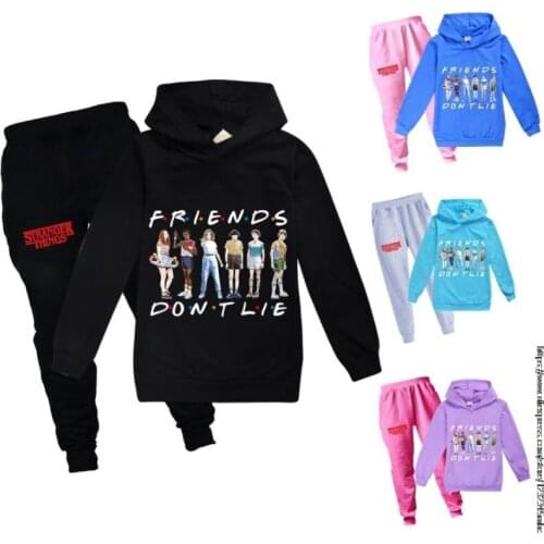 Spring Kids Stranger Things Clothing 2Pcs Hoodies Set Autumn Boys Girls Fashion Cotton Hoodies Pant Casual Jogging Suit