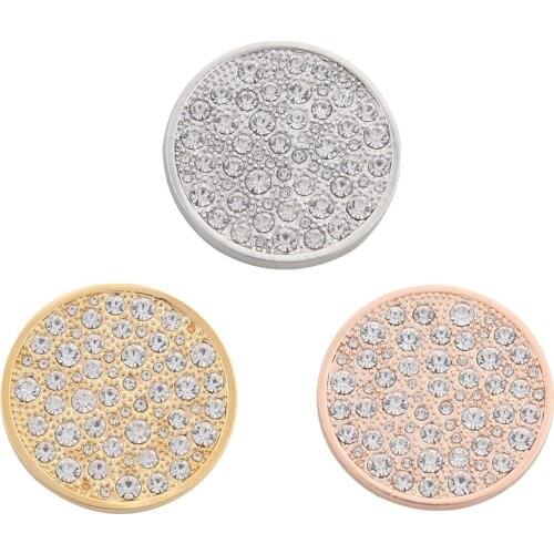 Vinnie Design Jewelry 33mm Large Clear Crystal Coin Disc for My Coin Holder Frame Pendants Necklaces 5pcs/lot Wholesale
