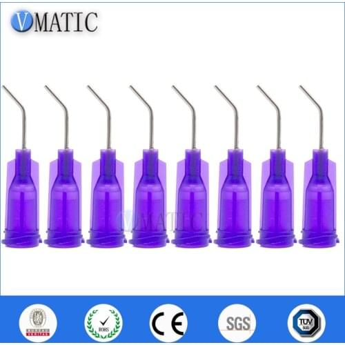 High Quality 21G Purple 0.5" 1/2 Inch Tubing 45 Degree Bent TE Blunt End Stainless Steel Dispensing Needle Tips 100pcs